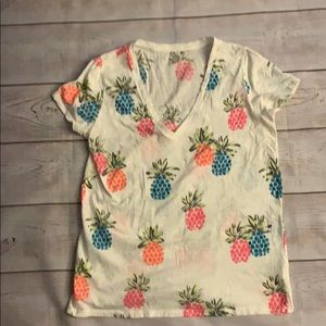 Merona White & Neon Pineapple T-shirt